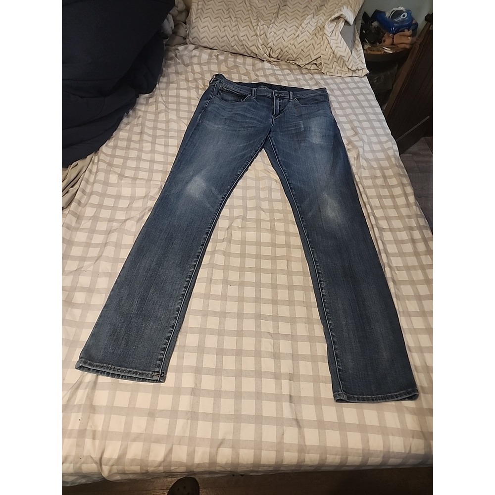 Lucky Brand 110 Skinny Jeans Men's 33x34 Blue Medium Wash Denim Regular Fit